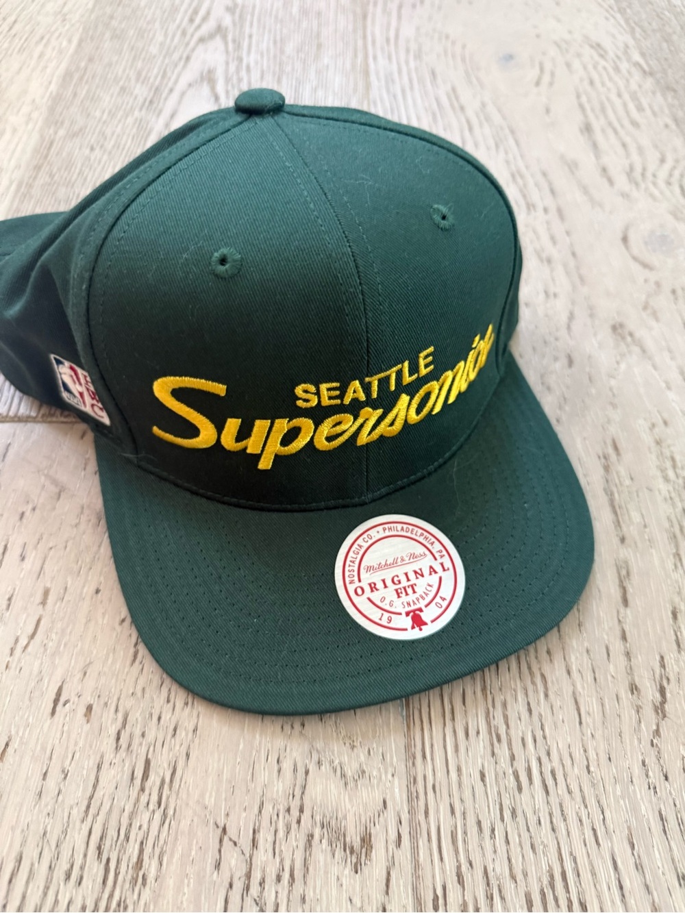 Seattle Supersonics Green & Yellow Snapback Hat